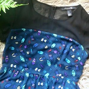 Gemstone Beetle Print Dress